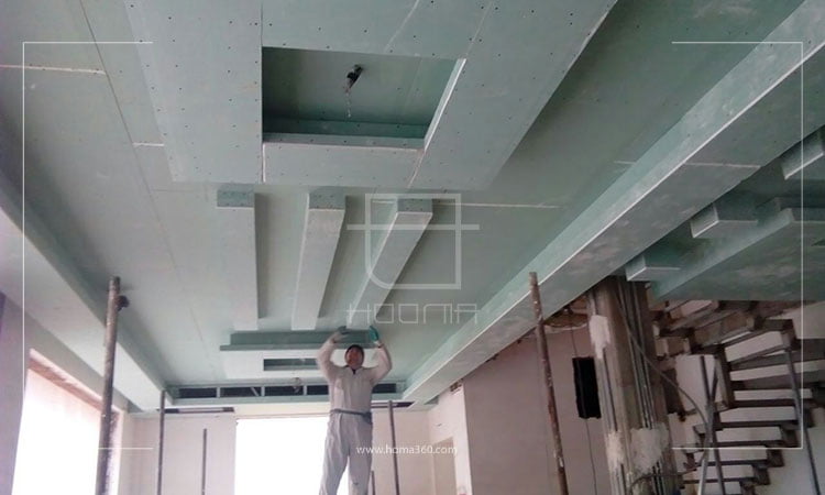 مراحل نصب سقف کناف در بازسازی ساختمان